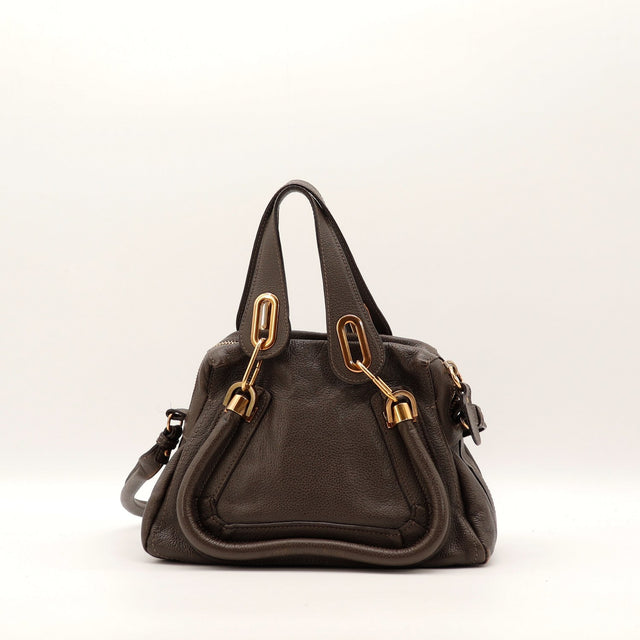 Sac Chloé Paraty cuir grainé marron vue arrière occasion authentique — AMANA Vintage