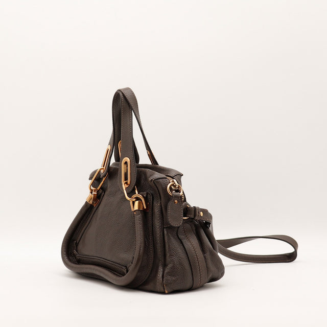 Sac Chloé Paraty vue de profil avec bandoulière amovible — AMANA Vintage