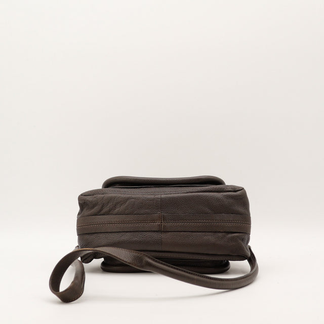Fond du sac Chloé Paraty cuir grainé marron occasion — AMANA Vintage