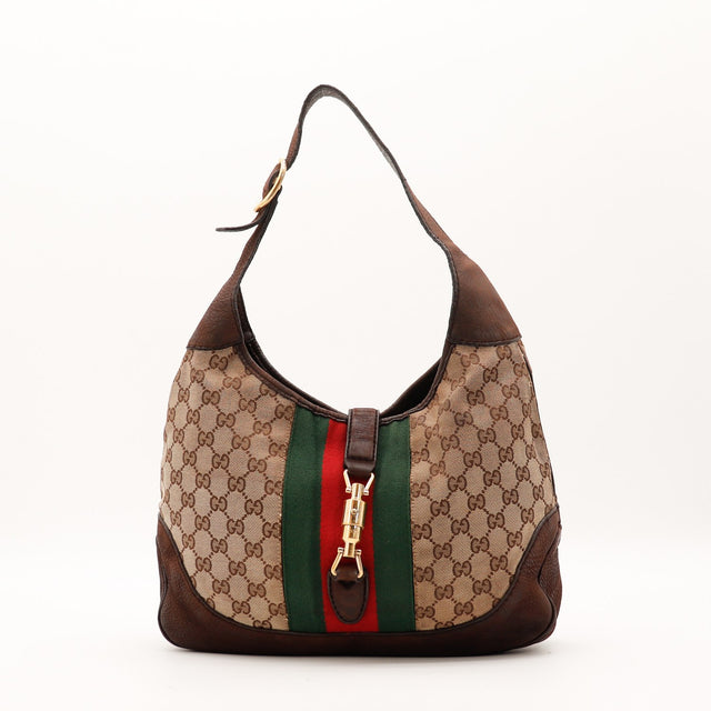 Sac Gucci New Jackie toile monogrammée vue de face occasion authentique — AMANA Vintage