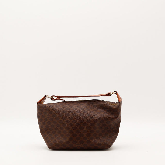 Pochette Céline toile Macadam marron vue de face occasion authentique — AMANA Vintage