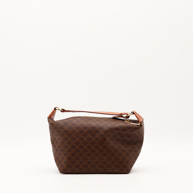 Pochette Céline Macadam vue arrière toile enduite marron — AMANA Vintage