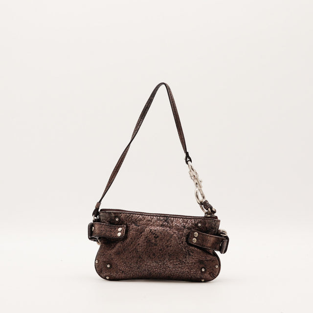 Pochette Chloé Paddington vue de dos cuir grainé métallisé — AMANA Vintage
