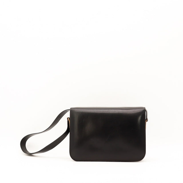 Sac Céline Triomphe cuir noir vue de dos occasion authentique — AMANA Vintage