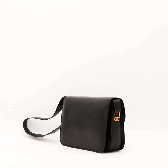 Sac Céline Triomphe cuir noir vue latérale occasion authentique — AMANA Vintage