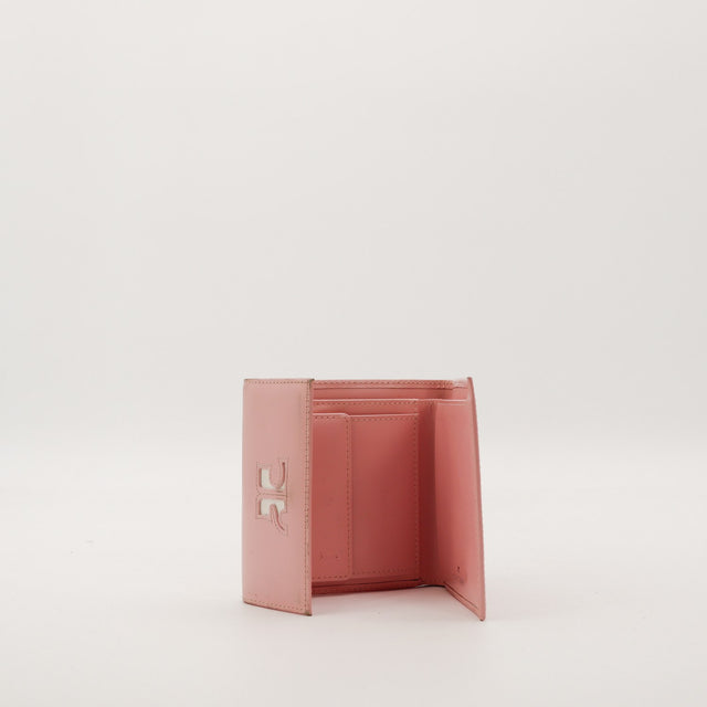 Intérieur portefeuille Courrèges doublure cuir compartiments cartes occasion — AMANA Vintage