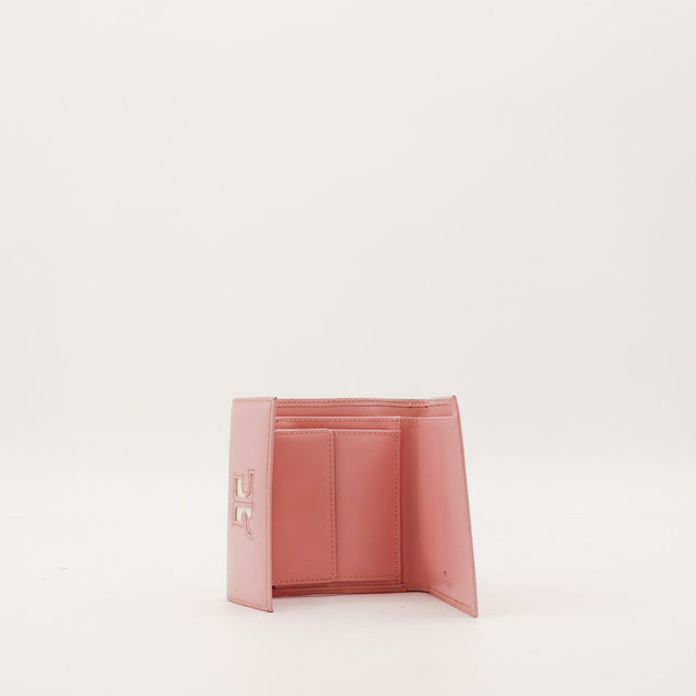Intérieur ouvert portefeuille Courrèges compartiments cuir bordeaux — AMANA Vintage