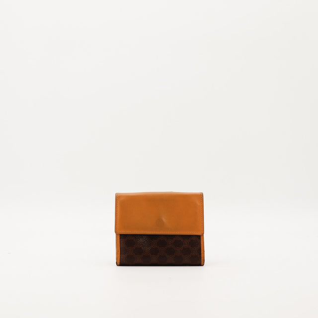 Interieur portefeuille Celine Macadam cuir camel compartiments cartes occasion — AMANA Vintage