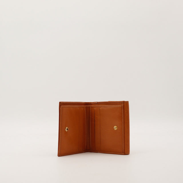 Interieur portefeuille Celine Macadam cuir marron compartiments occasion — AMANA Vintage