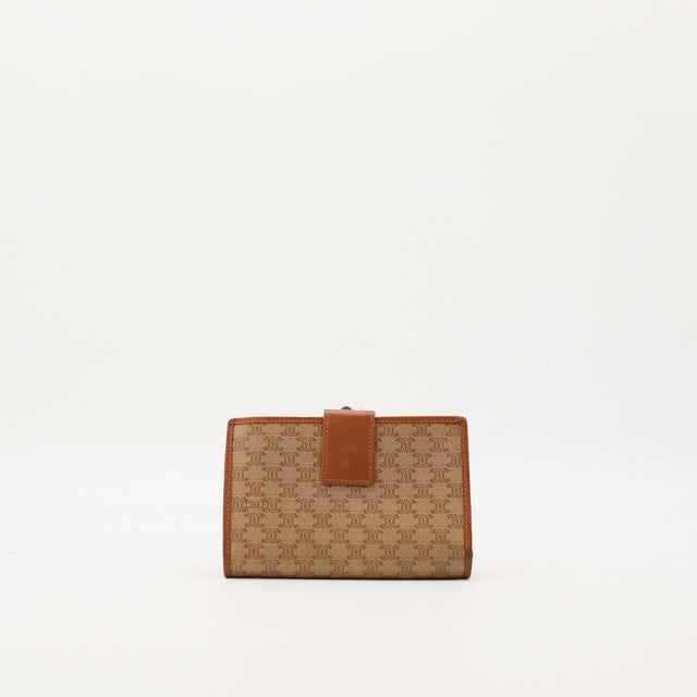 Portefeuille Celine Macadam vue de dos toile siglée marron occasion authentique — AMANA Vintage