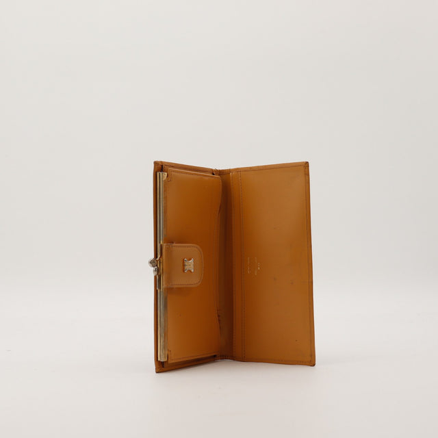 Interieur portefeuille Celine Macadam cuir camel ouvert — AMANA Vintage