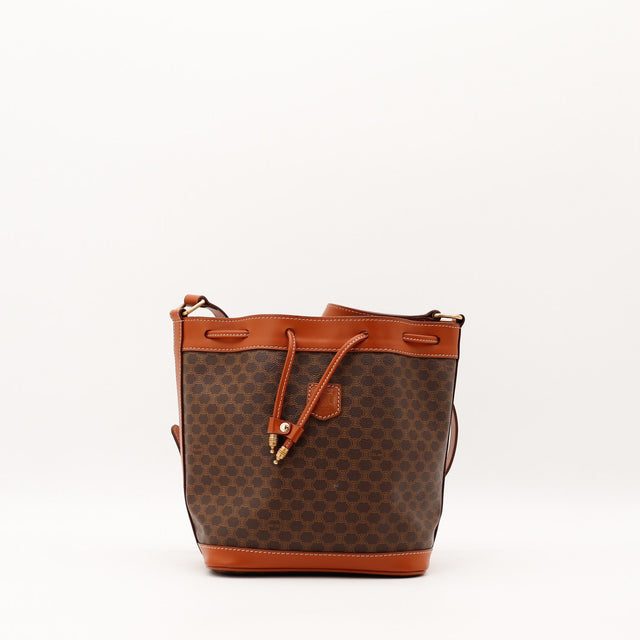 Sac Céline Seau Macadam toile Triomphe marron vue de face occasion authentique — AMANA Vintage