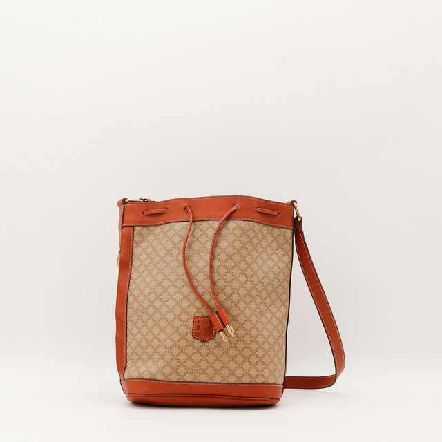 Sac Céline Seau Triomphe toile beige vue de face occasion authentique — AMANA Vintage