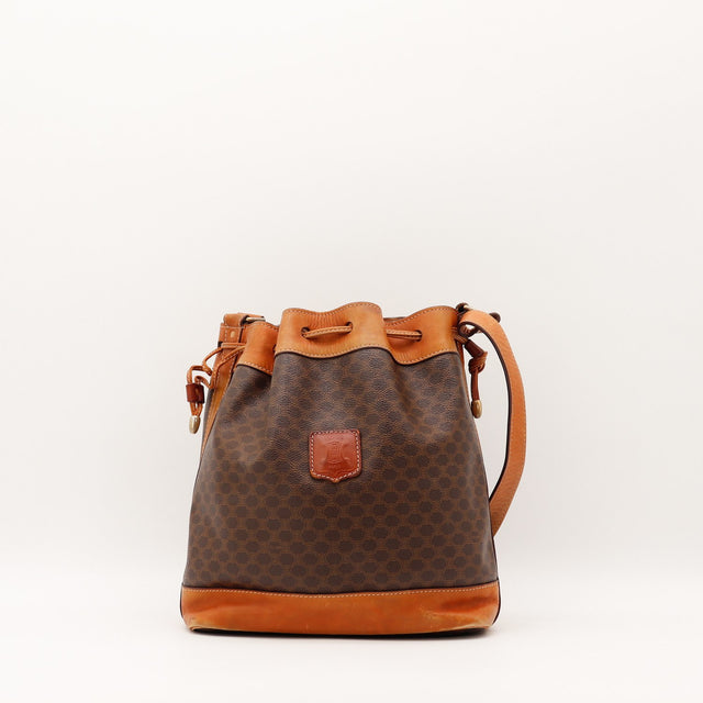 Sac Céline Seau Macadam toile enduite marron vue de face occasion authentique — AMANA Vintage