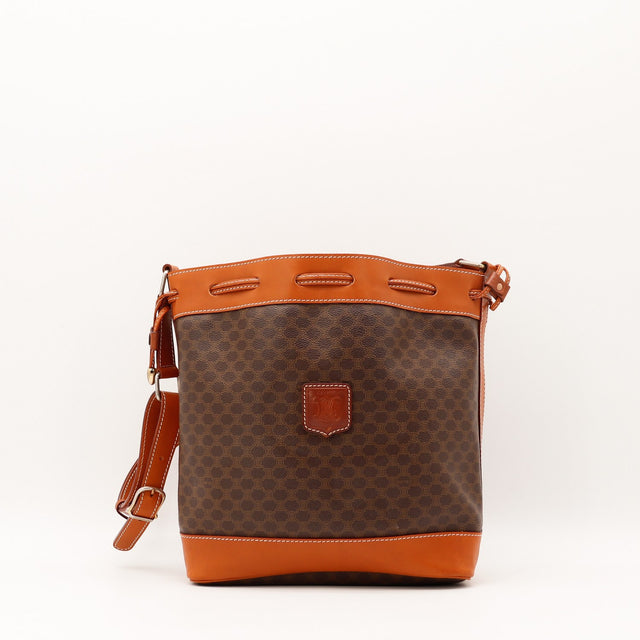 Sac Céline Seau Macadam toile Triomphe marron vue de face occasion authentique — AMANA Vintage