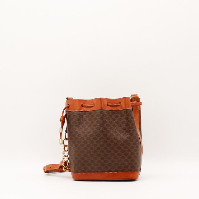 Sac Céline Seau Macadam toile enduite marron vue de face occasion authentique — AMANA Vintage
