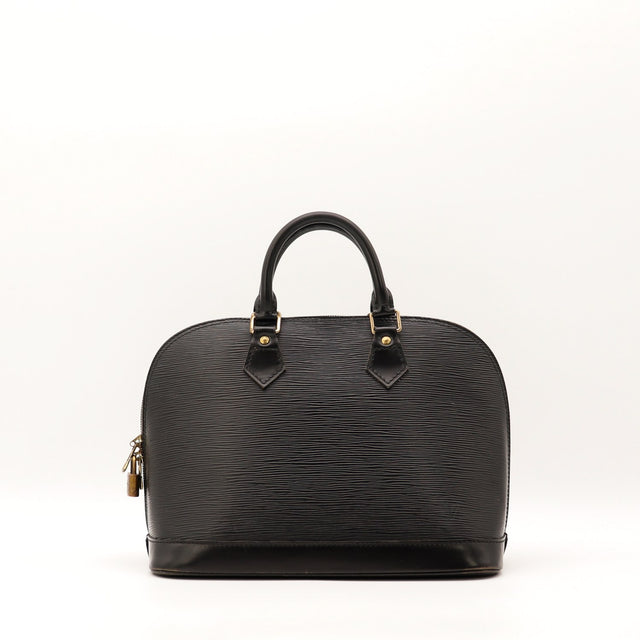 Sac Louis Vuitton Alma PM cuir Épi noir vue de face occasion authentique — AMANA Vintage