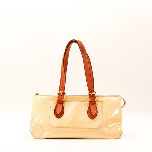 Sac Louis Vuitton Rosewood Avenue Monogram Vernis perle vue de face occasion authentique — AMANA Vintage