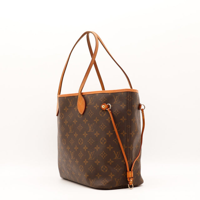 Détail anses cuir vachette patine caramel Louis Vuitton Neverfull MM — AMANA Vintage