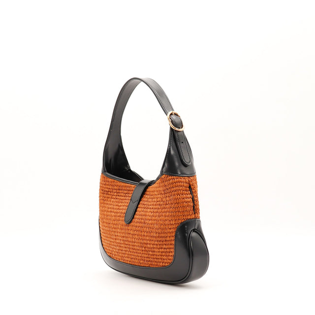 Tressage raphia orange Gucci Jackie 1961 occasion authentique — AMANA Vintage