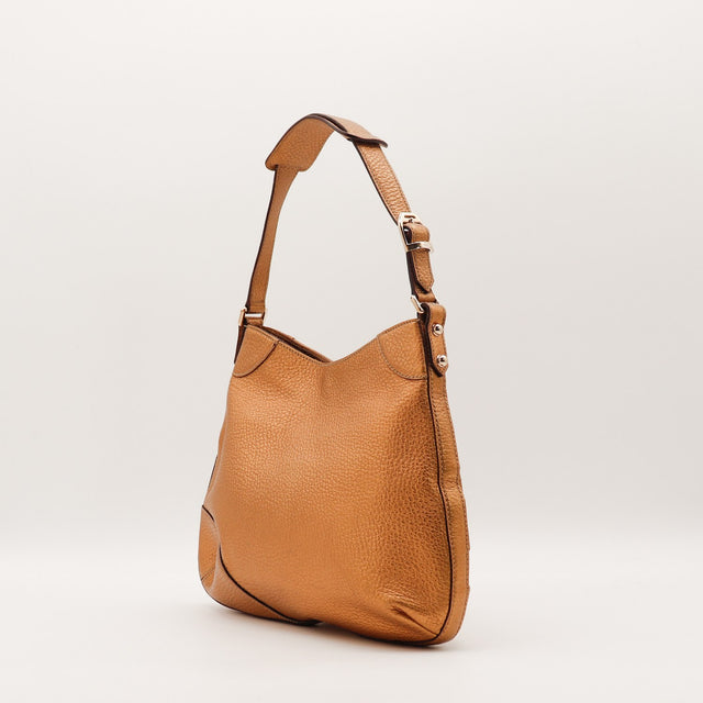 Coins inférieurs Gucci Hobo Horsebit cuir métallisé cuivre — AMANA Vintage
