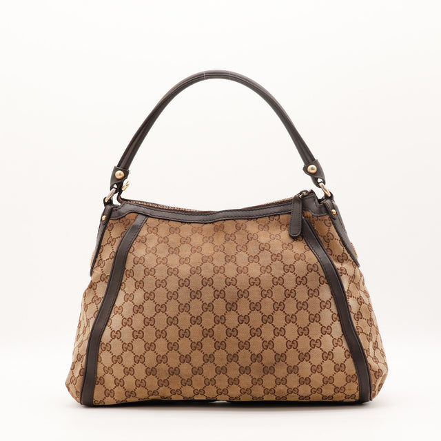 Anse cuir marron Gucci Hobo Scarlett occasion authentique — AMANA Vintage