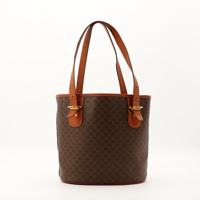 Seau Celine Macadam vue de dos toile Macadam marron occasion — AMANA Vintage