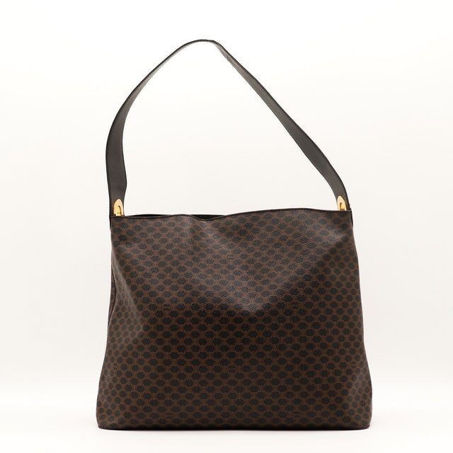 Sac Céline Hobo toile Macadam marron vue de face occasion authentique — AMANA Vintage