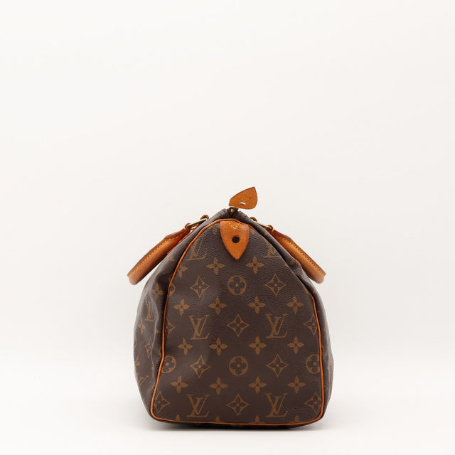 Vue de l'intérieur Louis Vuitton Speedy 30 Toile Monogramme occasion authentique — AMANA Vintage