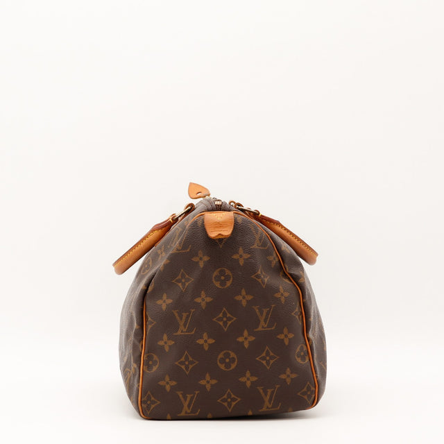 Vue de la fermeture Louis Vuitton Speedy 30 Toile Monogramme occasion authentique — AMANA Vintage