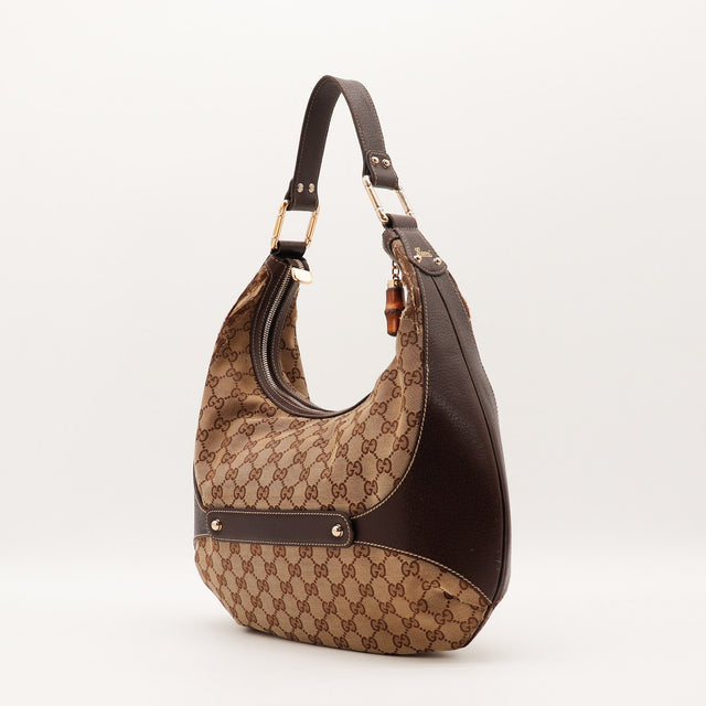 Intérieur doublure textile Gucci Hobo Bambou occasion authentique — AMANA Vintage