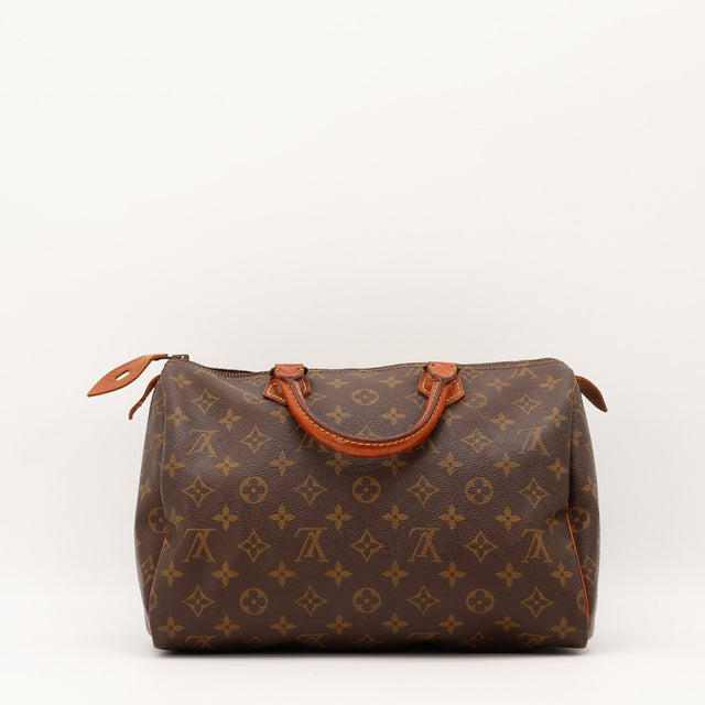 Vue de l'intérieur Louis Vuitton Speedy 30 Toile Monogramme occasion authentique — AMANA Vintage
