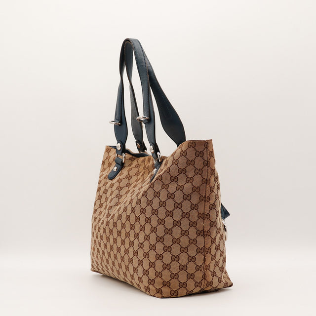 Intérieur doublure toile Gucci Tote estampille occasion authentique — AMANA Vintage