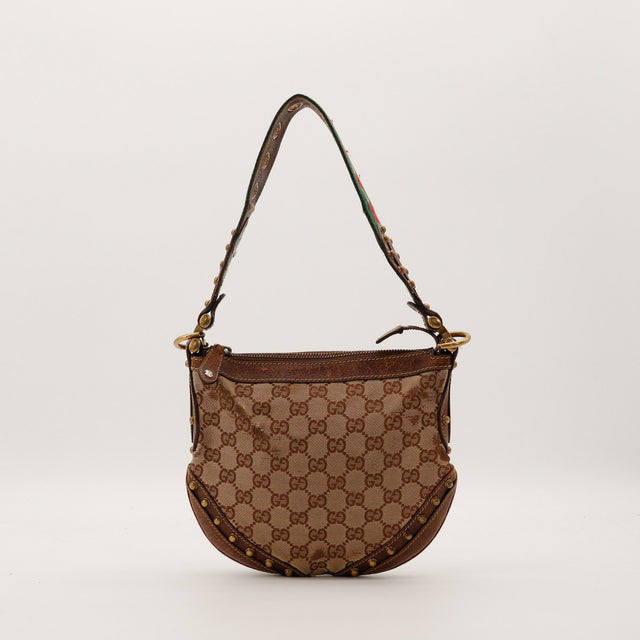 Sac Gucci Hobo Web vue de dos canvas GG occasion authentique — AMANA Vintage