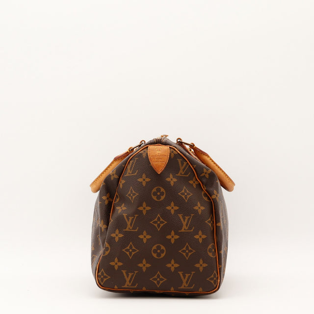 Détail de la doublure Louis Vuitton Speedy 30 Toile Monogramme occasion authentique — AMANA Vintage