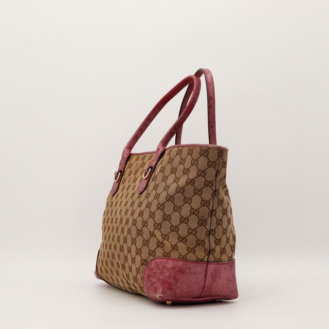 Tote Bag Gucci bordeaux vue de trois quarts droit — AMANA Vintage