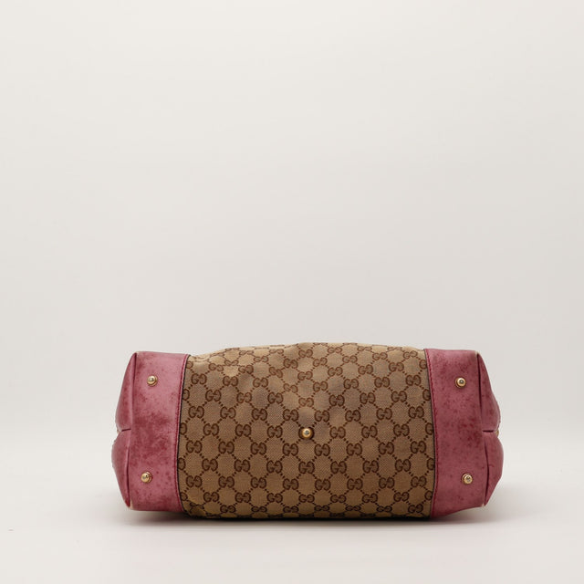 Vue du fond Tote Bag Gucci GG Canvas bordeaux — AMANA Vintage