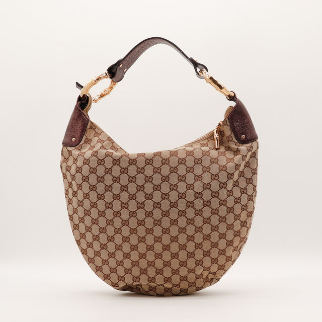 Sac Gucci Hobo Bambou anse cuir bordeaux occasion authentique — AMANA Vintage