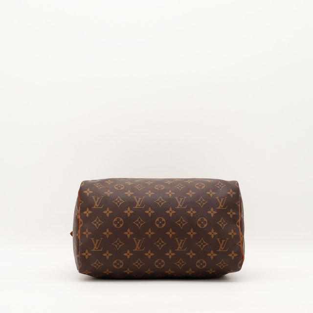 Intérieur ouvert Louis Vuitton Speedy 30 doublure textile marron — AMANA Vintage