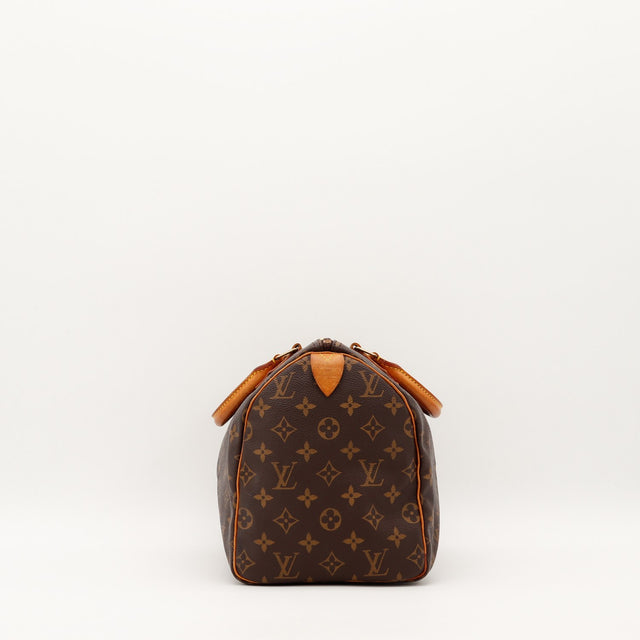 Louis Vuitton Speedy 30 vue de profil gauche détail zip — AMANA Vintage