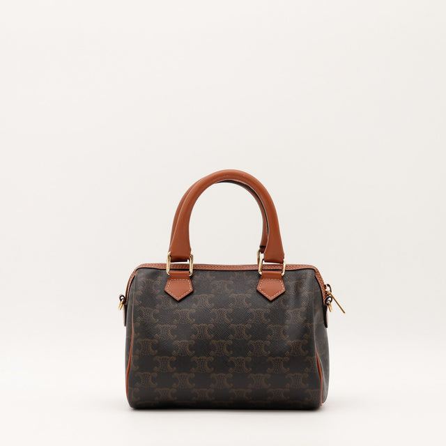 Vue de face Céline Boston Triomphe toile Triomphe marron occasion authentique — AMANA Vintage