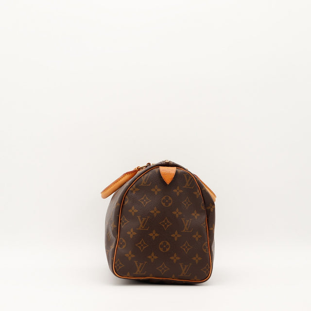 Vue de dessous Louis Vuitton Speedy 30 fond toile Monogram — AMANA Vintage