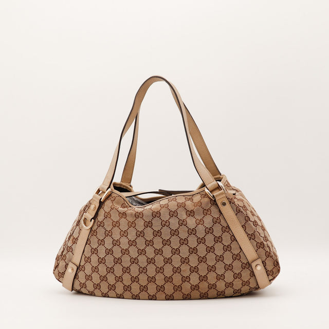 Anses cuir beige assombri Gucci Abbey D-Ring occasion authentique — AMANA Vintage