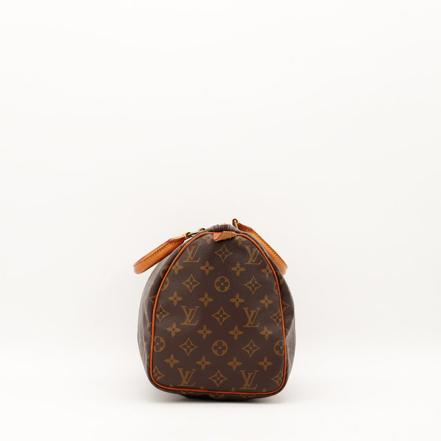 Vue de côté Louis Vuitton Speedy 30 profil complet — AMANA Vintage