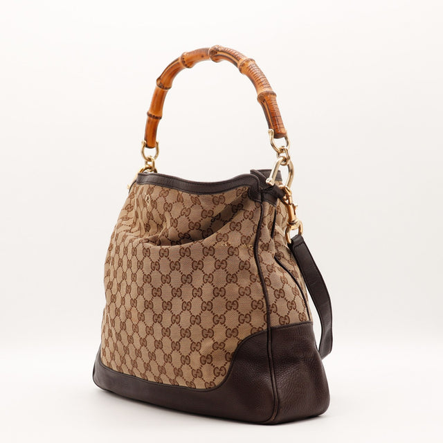 Intérieur doublure toile Gucci Bambou Diana occasion authentique — AMANA Vintage
