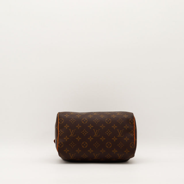 Intérieur ouvert Louis Vuitton Speedy 25 doublure textile marron propre — AMANA Vintage