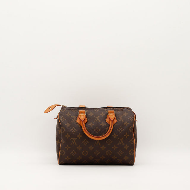 Vue de dos Louis Vuitton Speedy 25 toile Monogram cuir vachette — AMANA Vintage