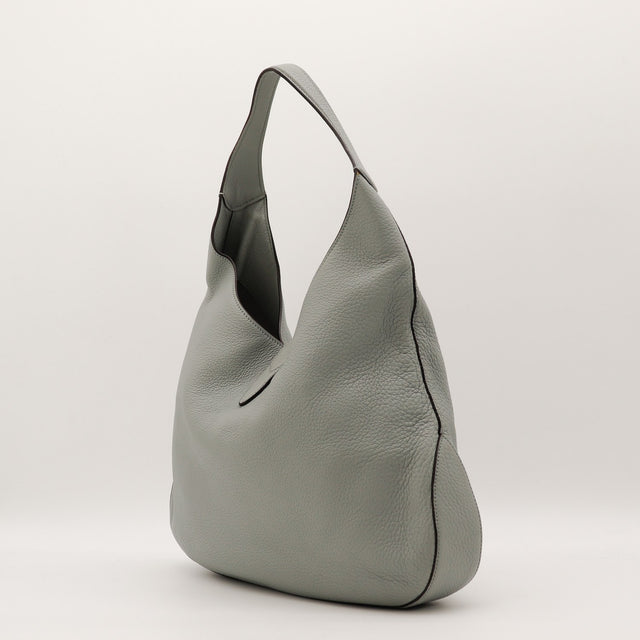 Vue intérieure Gucci Jackie Soft cuir grainé gris occasion authentique — AMANA Vintage