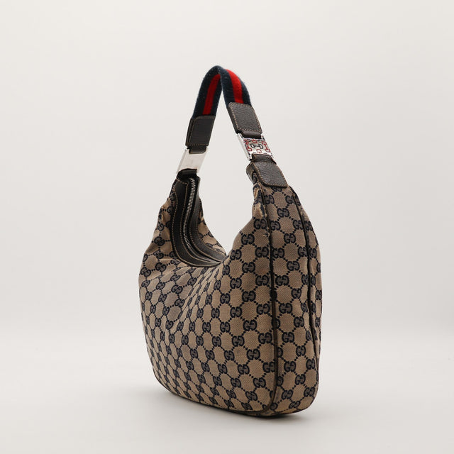 Sac Gucci Hobo Web vue de trois quarts dos occasion — AMANA Vintage