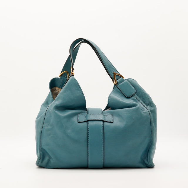 Sac Gucci Hobo Stirrup vert canard vue de dos occasion — AMANA Vintage